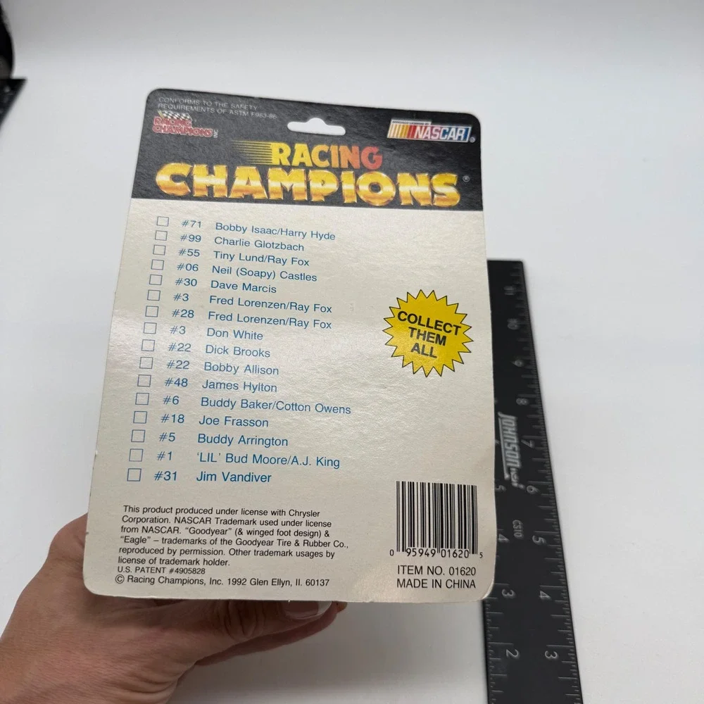 Racing Champions packaging shows